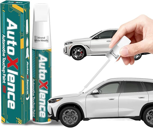 Mineral White Metallic(A96) Touch Up Paint Compatible with BMW Car Paint Pen Scratch Repair Automotive Scratch Remover Fix Exact Color Match
