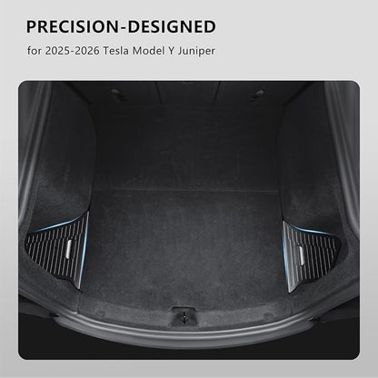 Trunk Storage Bins for Tesla Model Y Juniper, 2-Piece Waterproof Organizer with Lids, Black Side Storage Box, 2025-2026