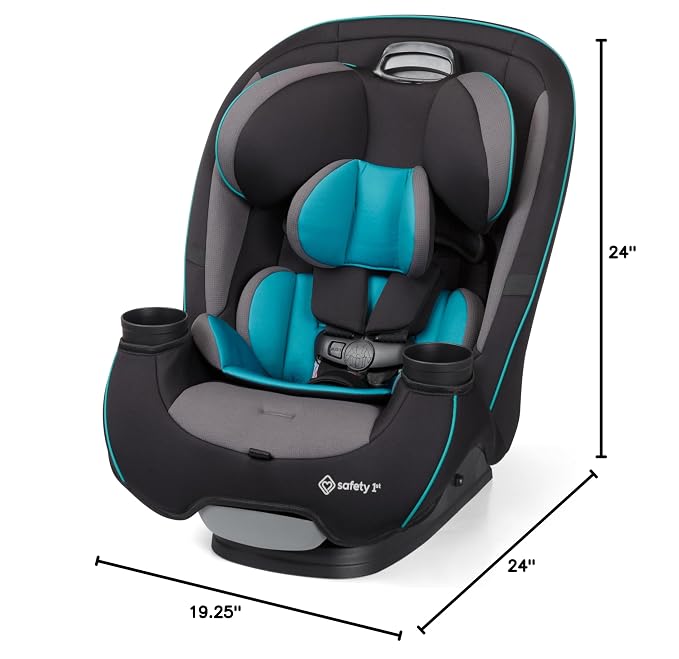 Safety 1st Grow and Go All-in-One Convertible Car Seat, Rear Facing, 5-40 lbs, Forward Facing (30–65 lbs), High Back Booster Seat 40-100 pounds, Green Gables