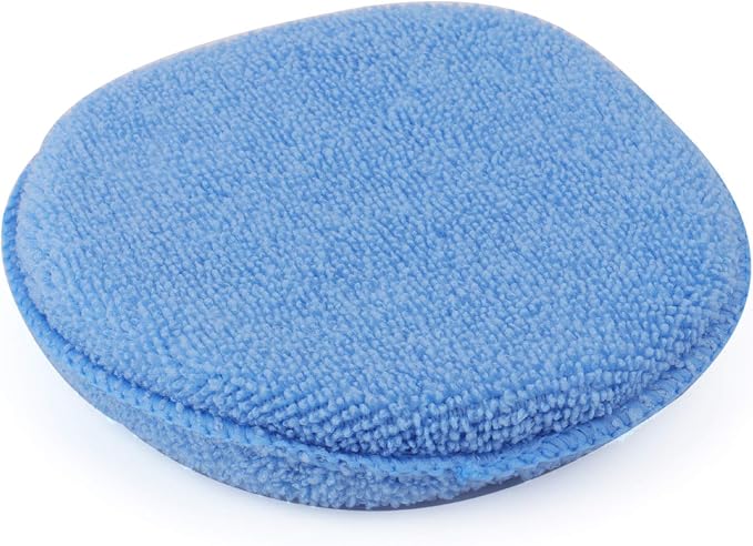 Fasmov Microfiber Applicator Pads Wax Applicator, 20 Pack Foam Applicator Pads Car Wash Sponge, Buffing & Detail Polishing Foam Pads for Car Cleaning and Fine Polishing (5" Diameter, Blue)