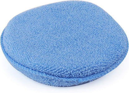 Fasmov Microfiber Applicator Pads Wax Applicator, 20 Pack Foam Applicator Pads Car Wash Sponge, Buffing & Detail Polishing Foam Pads for Car Cleaning and Fine Polishing (5" Diameter, Blue)