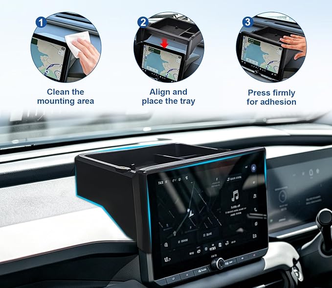Dashboard Center Console Organizer for RAV4 2026 XSE/Limited Dashboard Storage Box with 1/4 Inch Screw Hole Sunglasses Holder and No-Slip Mat 2026 RAV4 Dashboard Organizer Only Fit 12.9 Inch Screen