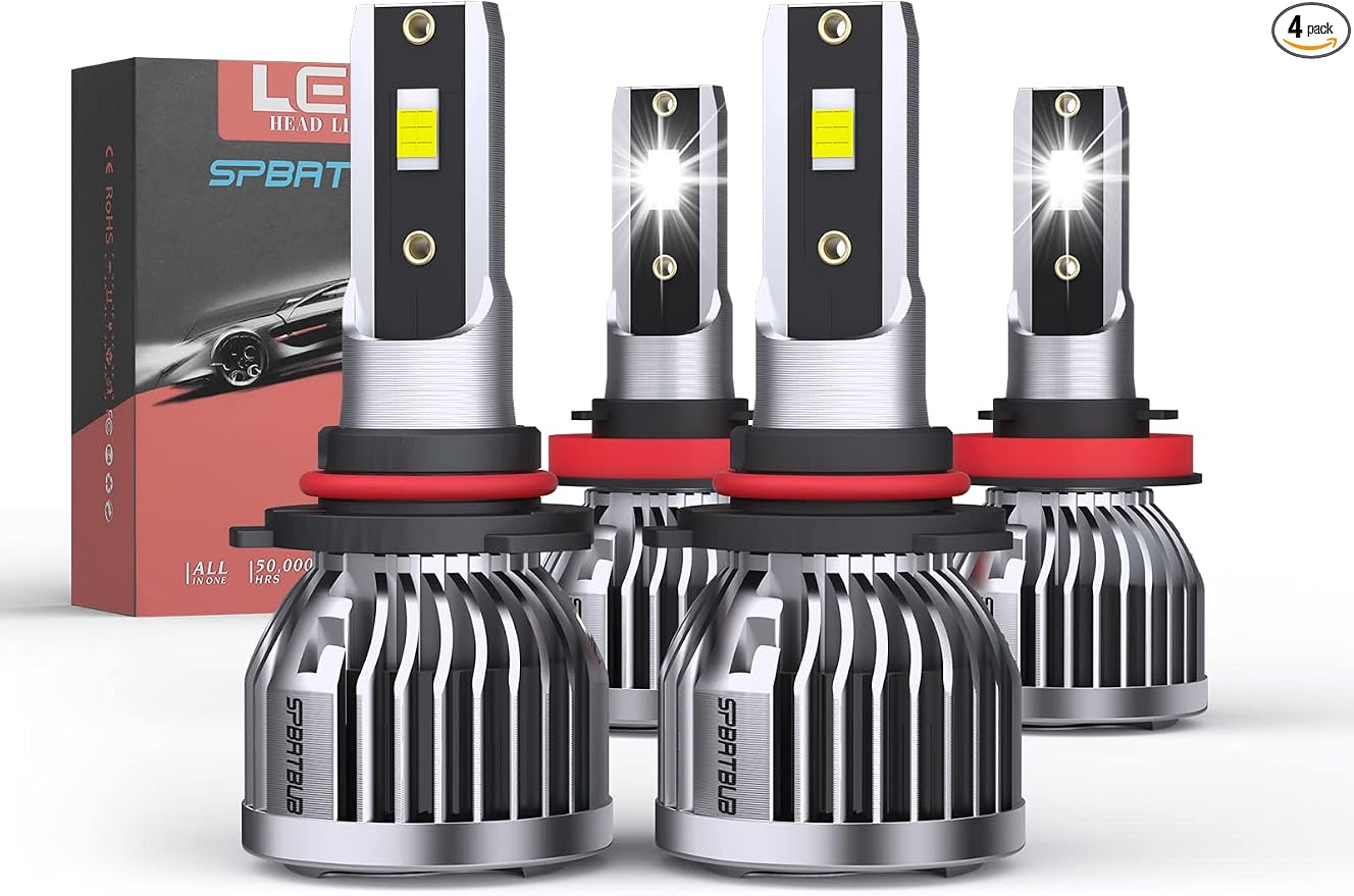 Fit For Ford F-150 (2015-2020) 9005 H11 High/Low Beam LED Headlight Bulbs, Super Bright Cool White, Plug and Play, Pack of 4
