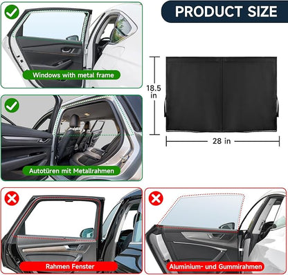 Car Window Shades for Baby, Side Window Sun Shades Blocks Heat and UV Rays Glare,Magnetic Car Privacy Safe Curtains for Back Windows, Camping Accessories