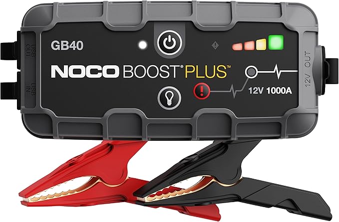 NOCO Boost GB40: 1000A UltraSafe Jump Starter – 12V Lithium Battery Booster Pack, Portable Jump Box, Power Bank & Jumper Cables - for 6.0L Gas and 3.0L Diesel Engines | Spark-Proof + Reverse Polarity Protection - Power Bank - 100-Lumen LED Flashlight -...