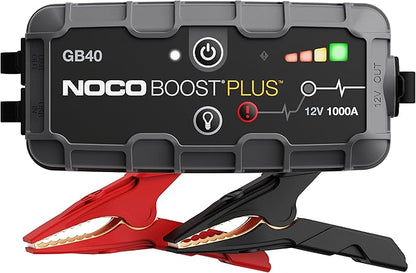 NOCO Boost GB40: 1000A UltraSafe Jump Starter – 12V Lithium Battery Booster Pack, Portable Jump Box, Power Bank & Jumper Cables - for 6.0L Gas and 3.0L Diesel Engines | Spark-Proof + Reverse Polarity Protection - Power Bank - 100-Lumen LED Flashlight -...