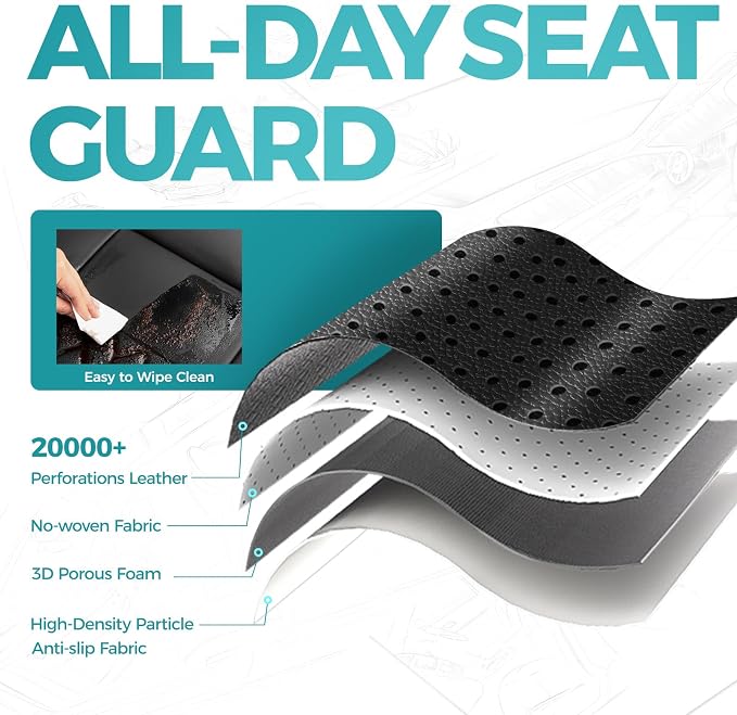 Custom for Ford Mustang Coupe Seat Covers 2015-2025 - Custom-Fit Full Set Faux Leather Car Seat Covers for Mustang Coupe Fastback GT/V6/EcoBoost 2015 2016 2017 2018 2019 2020 2021 2022 2023 2024 2025
