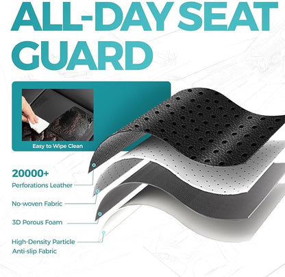 Custom for Ford Mustang Coupe Seat Covers 2015-2025 - Custom-Fit Full Set Faux Leather Car Seat Covers for Mustang Coupe Fastback GT/V6/EcoBoost 2015 2016 2017 2018 2019 2020 2021 2022 2023 2024 2025