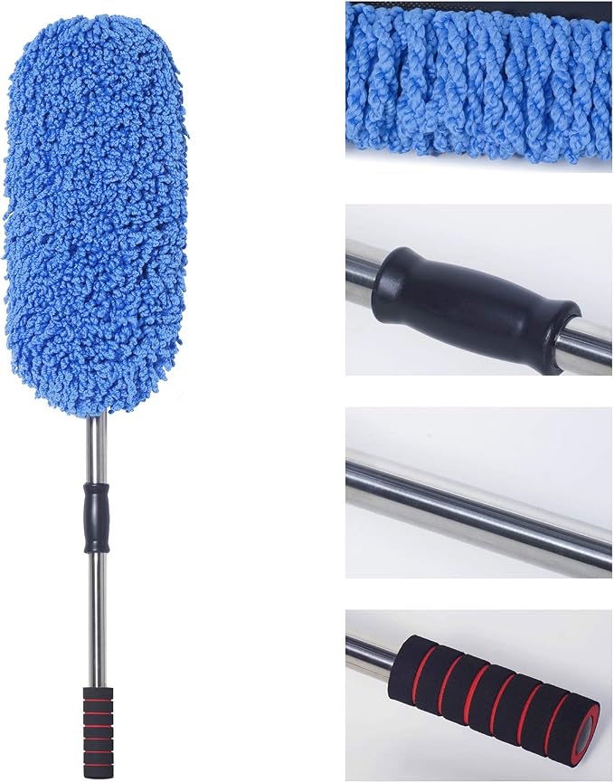 Microfiber Car Duster Extendable Handle Interior Exterior Multipurpose Cleaning Car Brush
