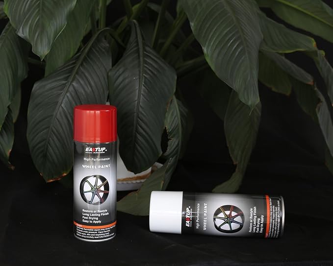 EASTUP Premium Metallic Spray Wheel Spray Acrylic Enamel Paint Pearl Molybdenum Red - Brilliant Finish, High Durability, Fade-resistant, Quick Drying Rim Coating