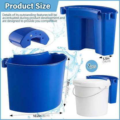 2 Pcs Car Detailing Bucket Organizer 10.2 x 7.8 x 5.5 Inch Car Washing Bucket Caddy Portable Multipurpose Hanging Organizer for Accessories Tool Home Garden Camping (Blue)