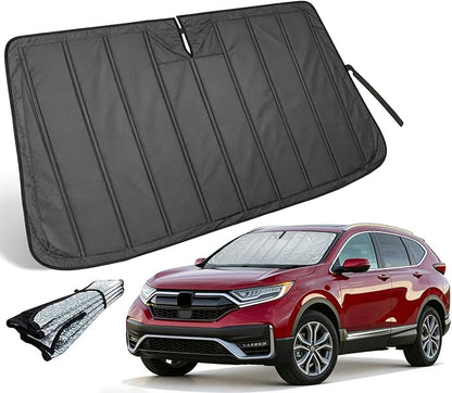 Thickened Windshield Sun Shade for Honda CR-V 2017-2022 CRV | Accordion Front Window Sunshade Aluminum Reflective UV Protection Shield, Foldable Sun Visor with Storage Bag Car Accessories