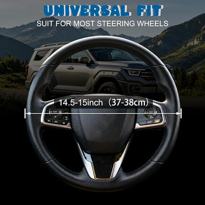 Car Steering Wheel Cover, 14.5"-15" Inch Universal Anti-Slip DurableSteering Wheel Protective Cover, Breathable Auto Interior Decoration Accessories for Sedan SUV Truck (American Flag Camouflage Deer)