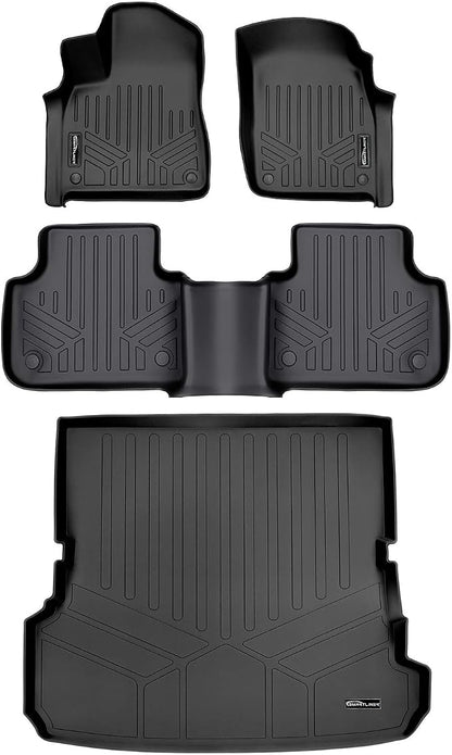 MAXLINER Custom Fit Floor Mats 2 Rows and Cargo Liner Behind 2nd Row Set Compatible with 2017-2025 Audi Q7 / SQ7
