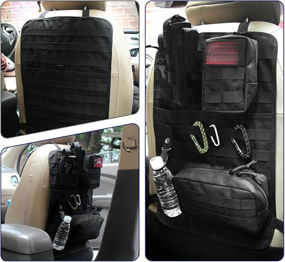 Sun Walker Car Seat Back Organizer, Sag Proof Nylon Vehicle Seat Back Tactical Panel Storage Bag, Universal Backseat Hanger Pad Modular Storage Organizer for Cars Trucks SUVs