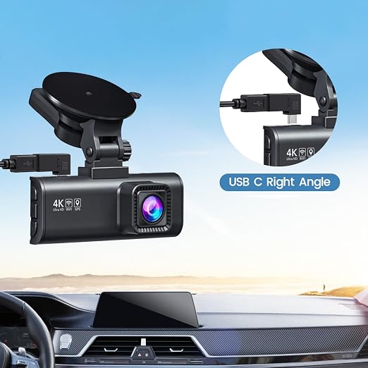 Dash Cam Power Cord Mini USB for Rove R2-4K, 11.5 ft Cable for Rexing V1 Camera, with USB C Adapter
