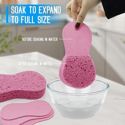3PCS Car Wash Sponge, Heavy Duty Car Sponges for Washing, Car Accessories Large Sponges for Cleaning, Automotive Cleaning Supplies, Eco Friendly Sponge (7.68 x 3.74 x 1.38 Inch), Pink
