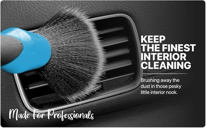 Preimum Car Detailing Brush Set - 5 Pack Auto Detail Kit for Automotive, Soft to Firm Brushes for Cleaning and Polishing for Interior, Exterior, Dashboard, Wheel Rims, Air Vent, Seat, car wash (BLUE)