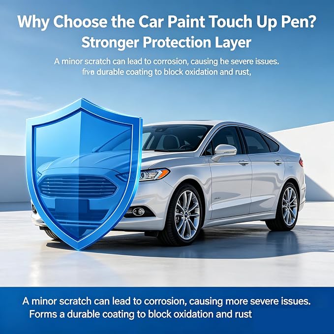 Oxford White(YZ/Z1/M6887) Car Touch Up Paint for Ford 2-in-1 Car Scratch Repair Pen with Fine Tip&Brush, DIY Color-Code Matched Auto Paint for Small Rock Chips Door Scratches Paint Nicks Bumper Marks
