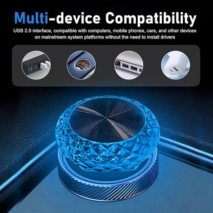 1 PCS Mini USB LED Car Interior Light, Plug & Play Compact Atmosphere Lamp, Personalized Automotive Interior Ambient Light Decor, Universal for Most Cars (Blue)