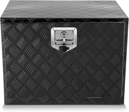 DNA MOTORING Truck Tool Box Lockable Storage Box, Truck Bed Tool Box Truck Bed Organizer Aluminum Truck Tool Boxes for Bed of Truck, w/Lock & Keys, 24"L X 18"D X 17.7"H Silver, TBOX-T5-003-BK