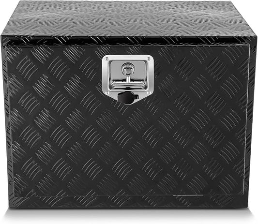 DNA MOTORING Truck Tool Box Lockable Storage Box, Truck Bed Tool Box Truck Bed Organizer Aluminum Truck Tool Boxes for Bed of Truck, w/Lock & Keys, 24"L X 18"D X 17.7"H Silver, TBOX-T5-003-BK