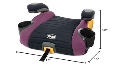Chicco GoFit Plus Backless Booster Car Seat with Latch Attachment and Quick-Release Latch Removal, Travel Booster Seat for Car, Portable Car Booster Seat for Children 40-110 lbs., Vivaci/Pink