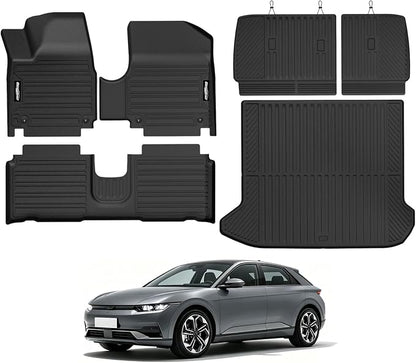 Floor Mats for 2018-2024 Hyundai Ioniq 5, Trunk Mat and Backrest Mat All Weather TPE Protector for Hyundai Ioniq 5 Accessories