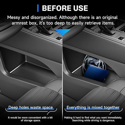 SXCY 2PCS for 2026 Nissan Pathfinder Center Console Organizer+Under Console Tray for 2022-2026 Nissan Pathfinder Accessories Center Console Tray 2026 Pathfinder Armrest Console Organizer Tray