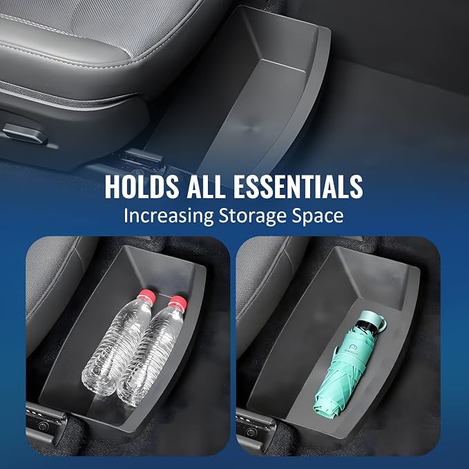 GEEDAR Under Seat Storage Box Organizer for Tesla Model Y 2025 Juniper (2PCs) - Front Section, New Model Y 2025 Hidden Storage Box, Underseat Organizer Fit Tesla Model Y 2025 Accessories