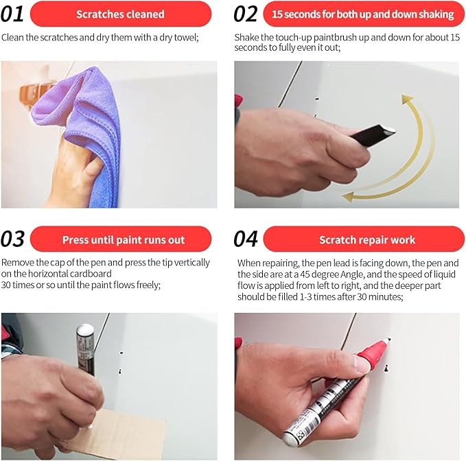 Carhoo C4P Brooklyn Gray Touch Up Paint Suitable For BMW, Genuine Custom Color Car Touch Up Paint, With Pen Tip & Fine Brush