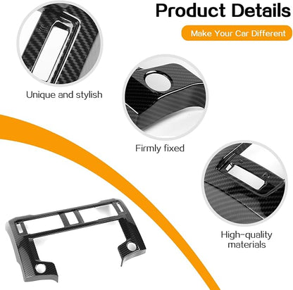 Hoolcar Dashboard Center Console Navigation Trim Panel Decoration Kit Interior Cover Accessories for 2020-2022 2023 2024 2025+Toyota 4Runner, Carbon Fiber