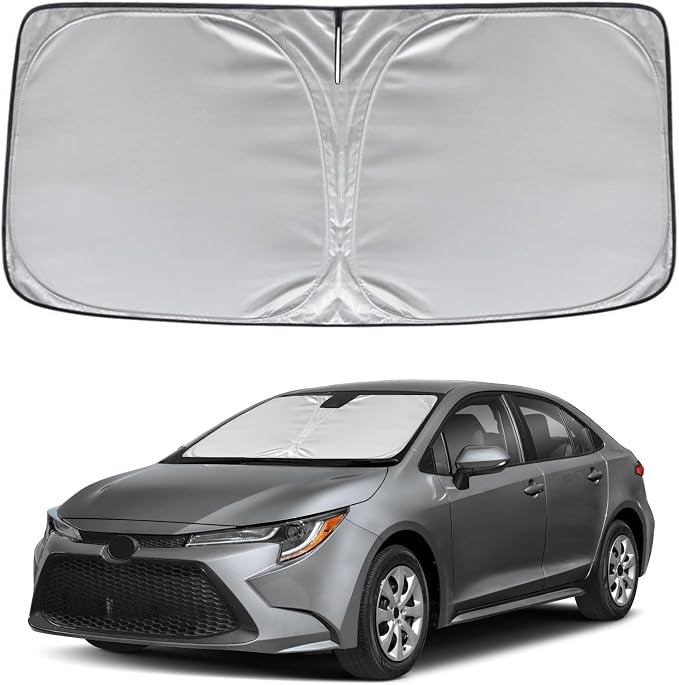 KAYZT Windshield Sun Shade for Toyota Corolla Hybrid Sedan 2020-2025 2026 (Not for Corolla Cross) Foldable Sunshade Front Window Custom Fit Accessories