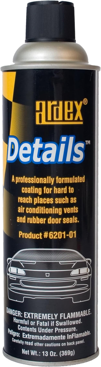 Ardex Details 6201 Professional Interior Aerosol Dressing, Car Detailing Kit Interior Cleaner for Hard-to-Reach Places, AC Vents, Door Seals & Dashboards - Easy Spray Application | Made in USA