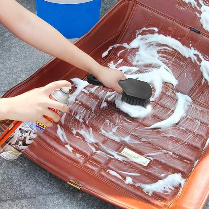 2 Set Wheel & Tire Brush Cleaner for Car, FineGood Wheel Brushes for Cleaning Wheels Auto Wheel Cleaning Brush Bristle Brush Cleaning Tools
