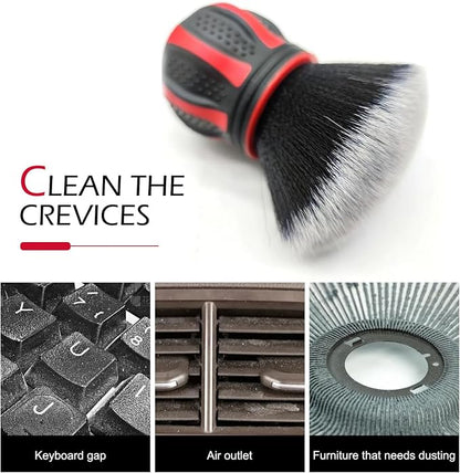 1 PC Car Detail Brush, Spherical Ultra Soft Detailing Brush, Spherical Detail Brush with Storage Rack, Universal Car Cleaning Tools, for Most Cars, Trucks, SUVs (Red)