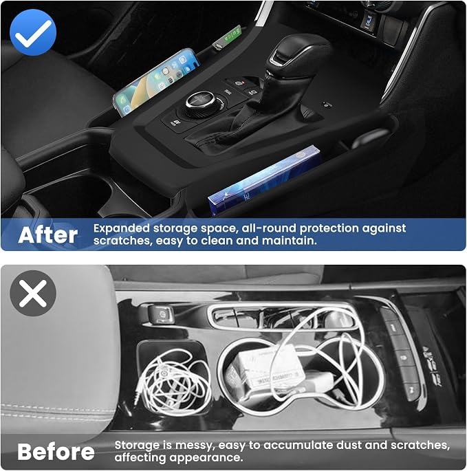 Autorder Silicone Center Console Organizer for 2019-2026 Toyota RAV4 Accessories Seat Gap Storage Box Soft Gear Shift Panel Trim Cover