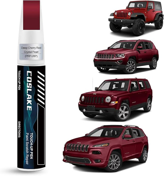 Car Touch Up Paint(Deep Cherry Red Crystal Pearl(PRP/JRP)) for Jeep, Car Paint Scratch Repair Kit, Quick & Easy Solution to Repair, 2 in 1 Scratch Remover Pen with Color-Matched