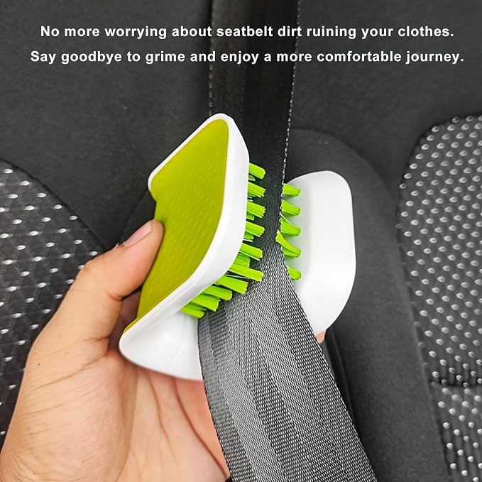 2 PCS Car Seat Belt Cleaning Brush, Anti-Slip U-Shaped Seatbelt Detailing Tool with Double-Sided Bristles, Multifunctional Car Safety Belt Brush Tableware Cleaning Tool