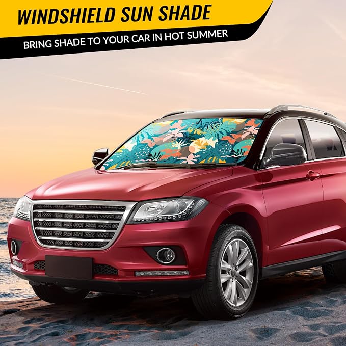Windshield Sun Shade - Car Windshield Sun Shade for UV Protecion Heat Reduction 2026 Sun Visor for Car Interior (57"x31")