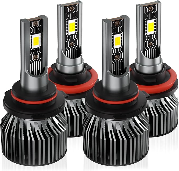 Compatible for 2015-2023 Ford F150 / Honda CRV, High/Low Beam 6500K White Light Combo Kit, Plug-NPlay, Powersports Bulbs, 4-Pack