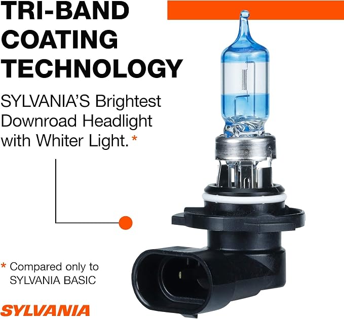 SYLVANIA - 9005 SilverStar Ultra - High Performance Halogen Headlight Bulb, High Beam, Low Beam and Fog Replacement Bulb, Brightest Down Road with Whiter Light, Tri-Band Technology (Contains 1 Bulb)