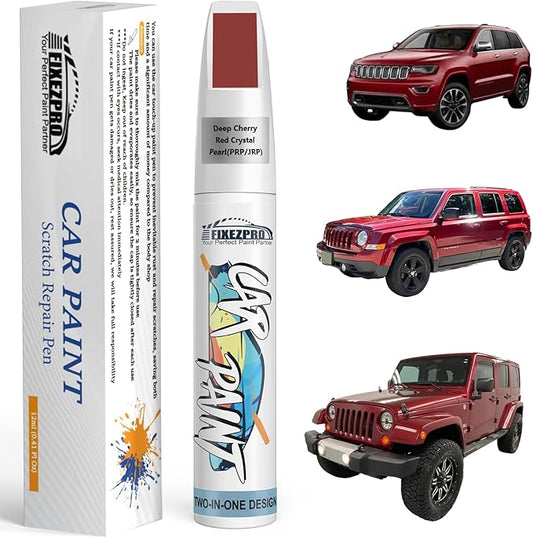 Deep Cherry Red Crystal Pearl(PRP/JRP) Touch Up Paint for Jeep, Car Paint Scratch Repair Remover Pen Color Exact Match, Quick and Easy Fix Automotive Chips and Nicks Scuff