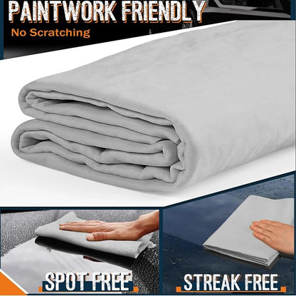 Premium Absorbent Car Drying Towel 2 Pack 26/''x17/'' Super Soft Shammy Towel for Vehicle Reusable Chamois Cloth for Car Drying Dust Remove Bathroom Scratch/Spot/Streak Free Gray Gray
