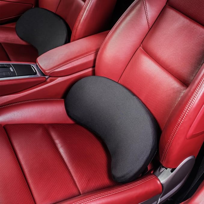 Ergonomic Sacral Cushion for Car & Office Chair - Fills Seat Gap for Tailbone & Lower Back Support, Memory Foam Wedge Pillow for SI Joint Comfort, Non-Slip Design with Seat Anchor