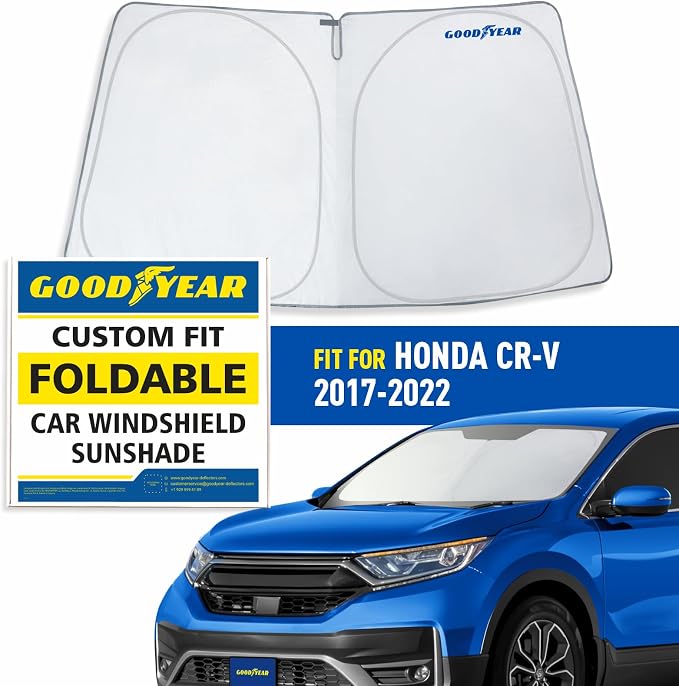 Goodyear Foldable Windshield Sunshade for Honda CR-V (CRV) 2017-2022, SUV car Accessories, Sunshade Cover, Sun Shade Car Windshield, Window Sun Blocker - GY008281