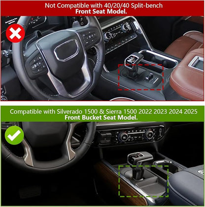 Gear Shift Cover for Silverado 1500 & Sierra 1500 2022-2026 Wood Grain Gear Shift Panel Trim
