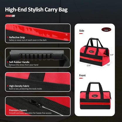 Vetoos Car Roadside Emergency Kit with Jumper Cables, Auto Road Side Safety Kit for Vehicles - with Premium Carry Bag, Repair Tool Set, for Men, Women, Teenagers