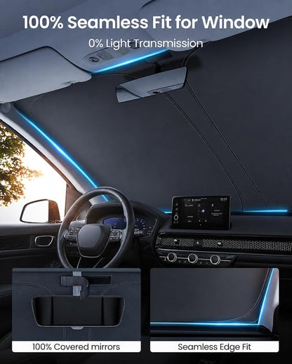 REEVAA Upgraded for Honda Civic 2022-2025 Windshield Sunshade [Tailored Fit, 99% Sun Protection] Foldable Sun Shade Car Accessories with Storage Bag
