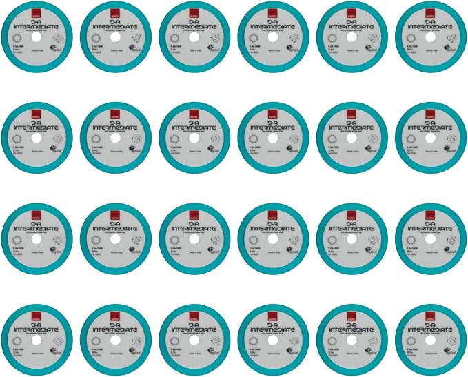 RUPES 9.DA100B Pack of 24 Light Blue D-A Intermediate Foam Polishing Pads 100mm | Ideal for Paint Correction & Gloss Enhancement | Improves Cutting Performance | Compatible with 4" Backing Plate